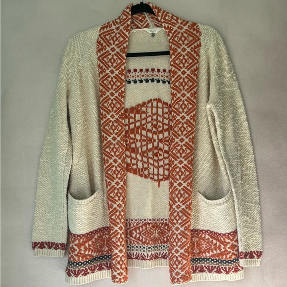 Lucky Brand Linen Cotton Embroidered Boho Deep Pocket Cardigan - Picture 6 of 11